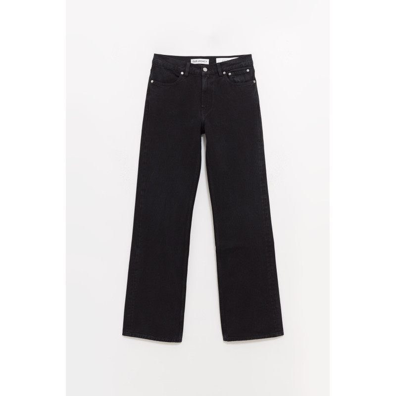 OUR LEGACY OVERDYED HIGHWAY BLACK CARLSON CUT JEANS